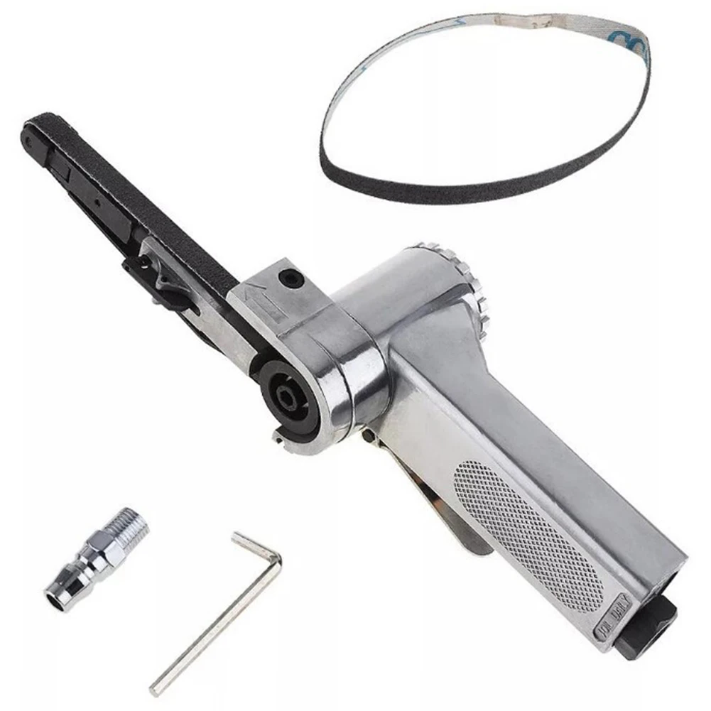 Air Angle Grinding Machine 16000RPM 3/8 Inch Pneumatic Sanding Buffing Tools Heavy Duty Belt Grinder with Sanding Belts