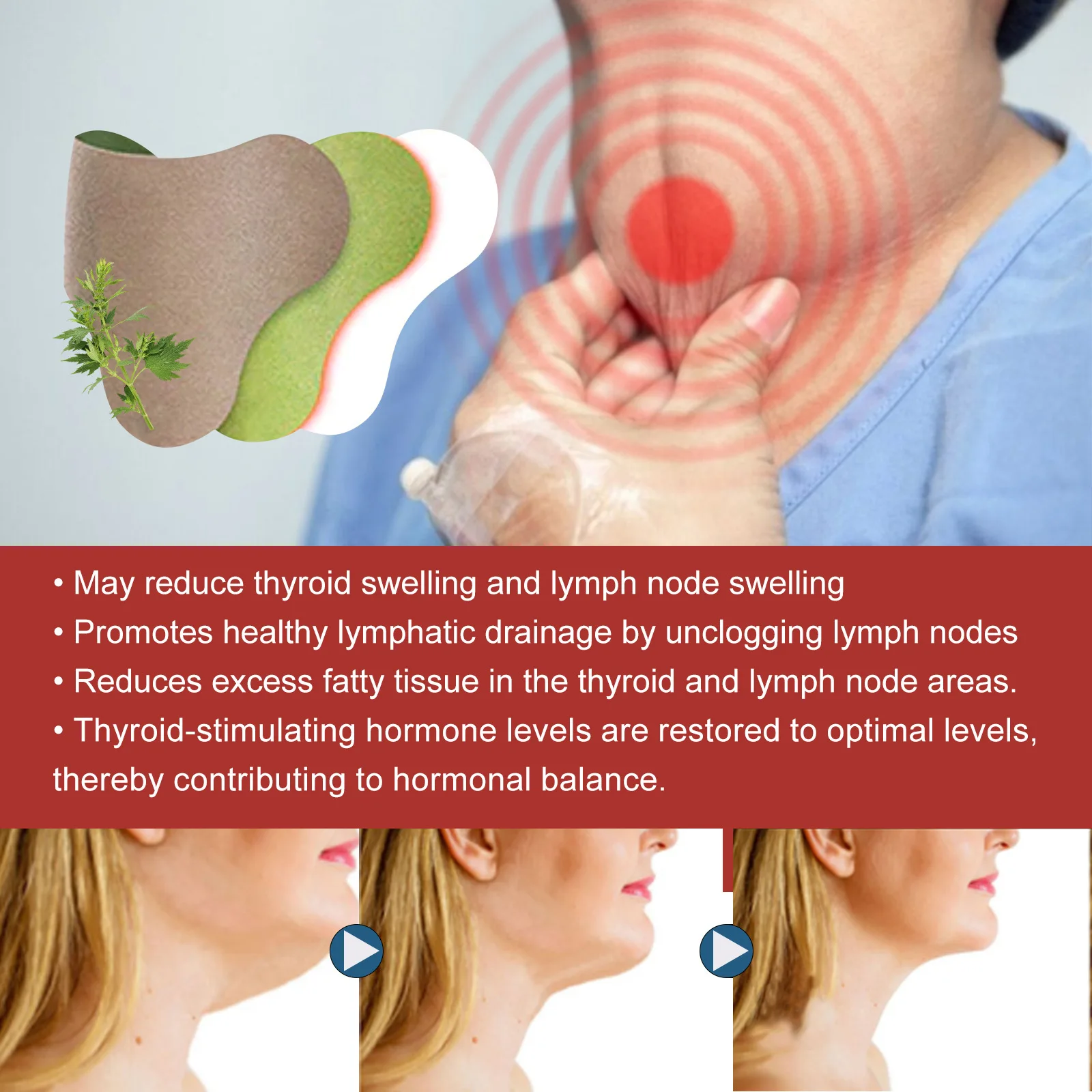 Lymphatic Detox Patch Drainage Thyroid Gland Stickers Effective Painless Treatment Heating Neck Anti Swelling Lymph Node Patches_voghion.com