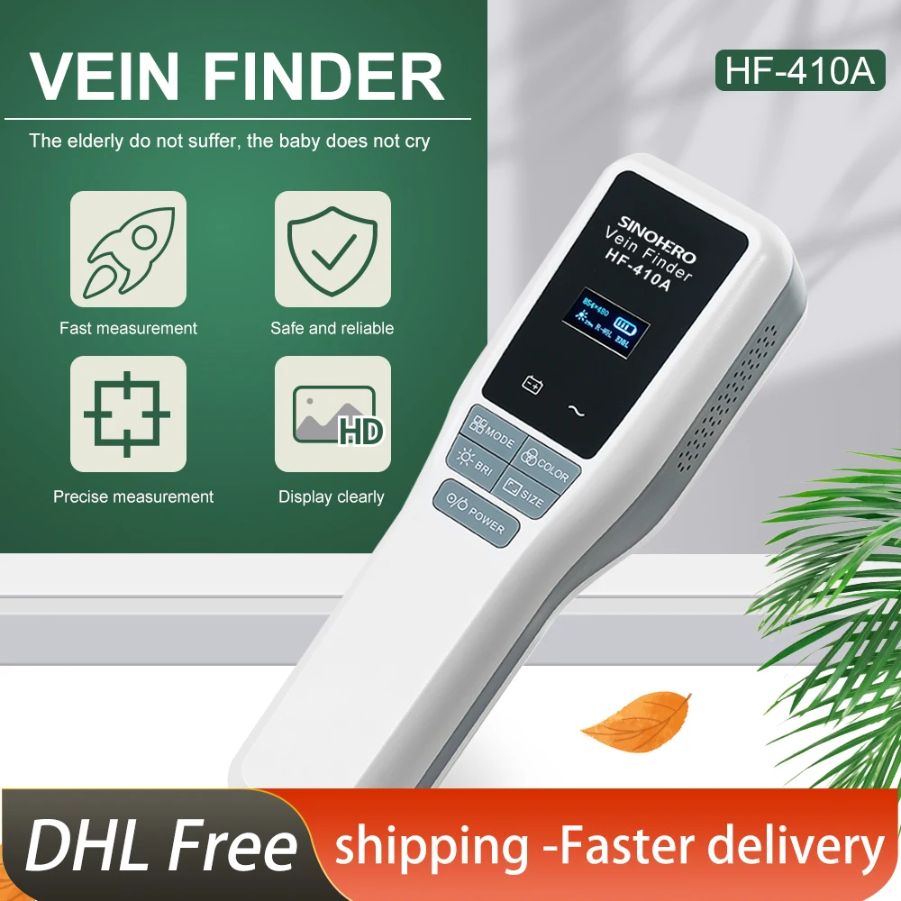 HF-410A 휴대용 정맥 파인더, 혈관 이미저, LCD 디스플레이, 근적외선 정맥 로케이터, 간호사 주사 보조 기계, 벤치탑 없음