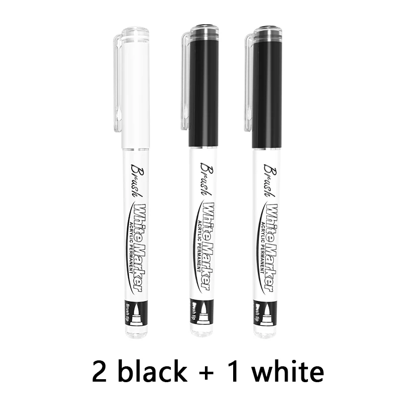 Vibrant Acrylic Paint Markers - Bold Black & White for Creative Projects on Various Surfaces