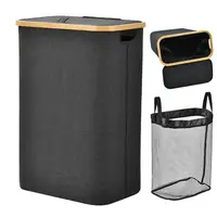Laundry Hamper With Lid Dirty Clothes Basket For Laundry 55L Large Laundry Hamper With Handle And Lid Foldable Clothes Basket 1