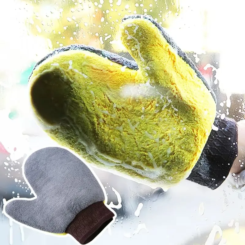 Car Cleaning Gloves Towel Soft Microfiber Chenille Water Absorption Car Body Washing Glove Duster Clearner Cleaning Tools
