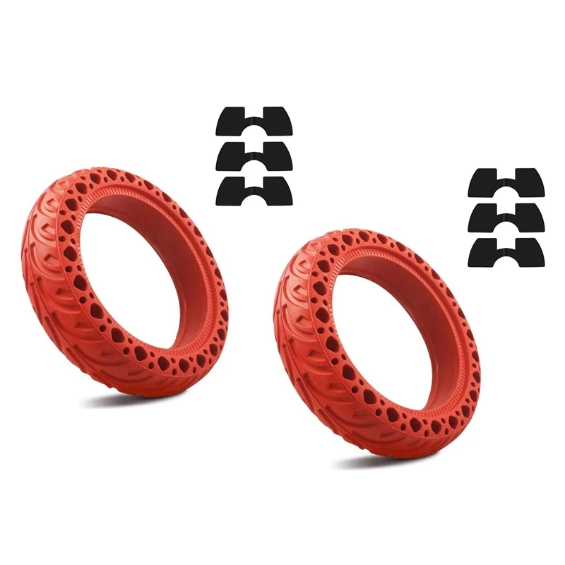 

2X 8.5 Inch Solid Rubber Wheel Tires With 3 Pcs Vibration Dampers For Xiaomi M365/M365 PRO Scooter