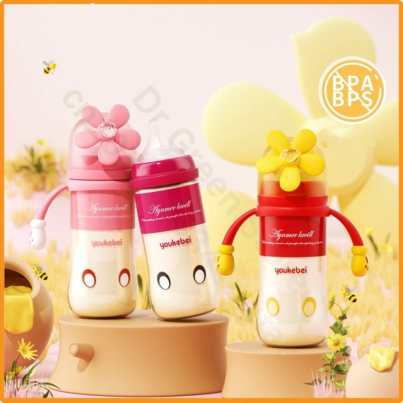 Big baby ppsu bottle / six months above weaning gods / baby newborn anti-Colic temperature-sensitive bottle