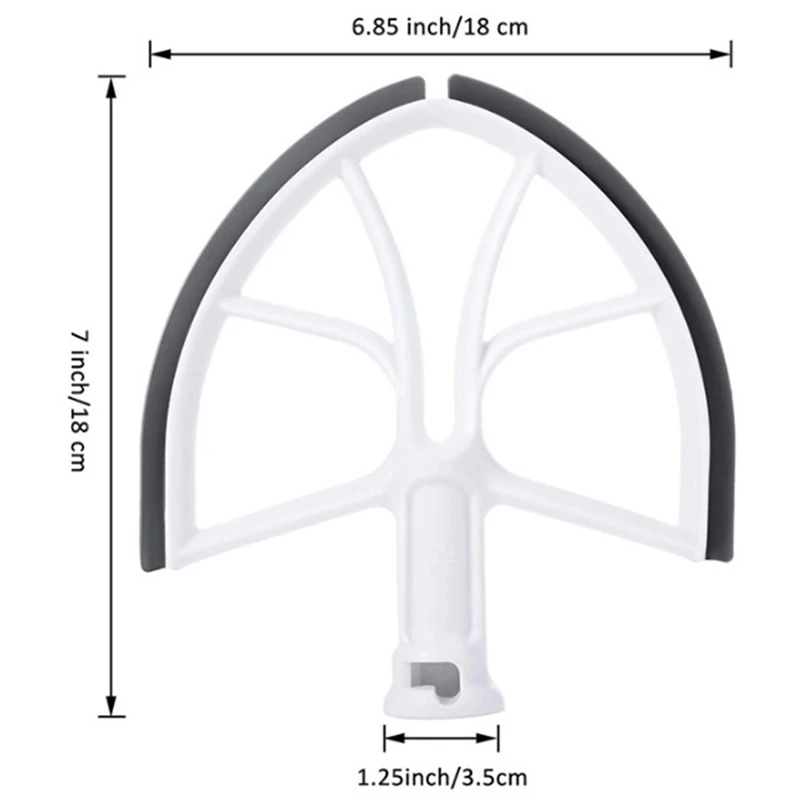 Flex Edge Beater Paddle Non-Stick Flat Beater Paddle Aid Paddle Attachment  with Both-Sides Flexible Silicone Edges Premium Aid Mixer Accessory  Replacement for Mixer Kitchen 