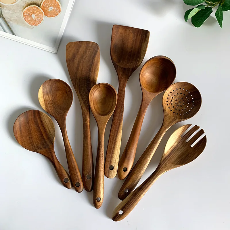 Kitchen Utensils Black Walnut Set