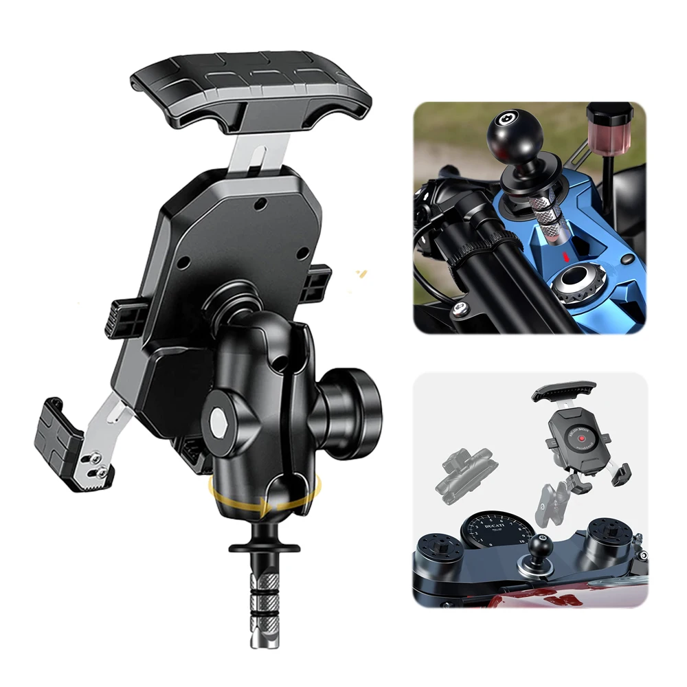 13.3-14.7mm Motorcycle Fork Stem Mount with Dedicated RAM Holder for iPhone 6S PLUS (sku 50408)