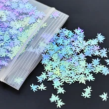 

10G/Bag Chunky Maple Leaves Glitter Nails Art Chameleon Pigment Glitter Bulk 12 Colors Holographic Nails Glitter Laser Paillette