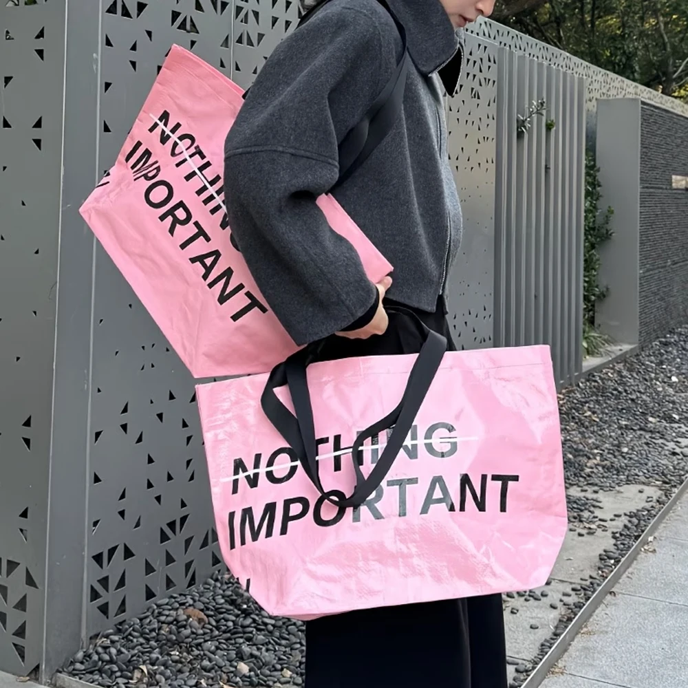 1 borsa per la spesa alla moda e di tendenza: portatile, pieghevole e di grande capacità – stile street, stile trendy - immagine 4