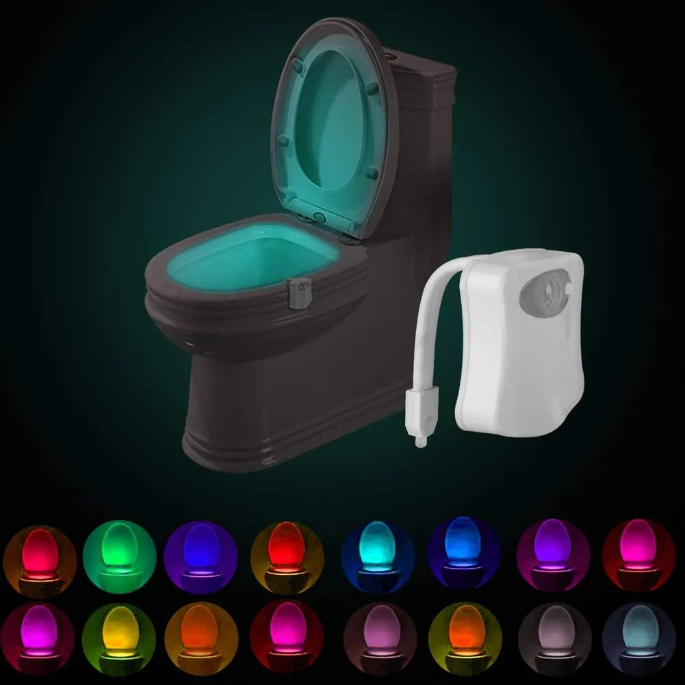 Usb Rechargeable Led Toilet Night Light Rgb 16color Pir Motion Sensor Wc  Backlight Lamp Waterproof For Bathroom Decor Nightlight - Night Lights -  AliExpress