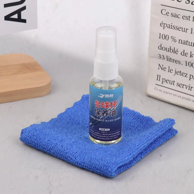 Pool Cue Oil Billiard Ball Rod Oil With Towel Billiards Club Cleaner Restores Polishes Shines Removes Dirt Dust Nourishes Wood