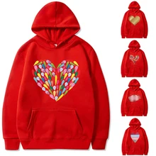 

Men Women Hoodies 2020 Love Print Autumn Fashion Unisex Couple Pullover Streetwear Sweatshirts Casual Loose Pocket Streetwear