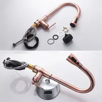 Kitchen Faucets Pull Out Antique Bronze Kitchen Sink Water Mixer Tap Crane Faucet Hot Cold with Sprayer EL9021 6