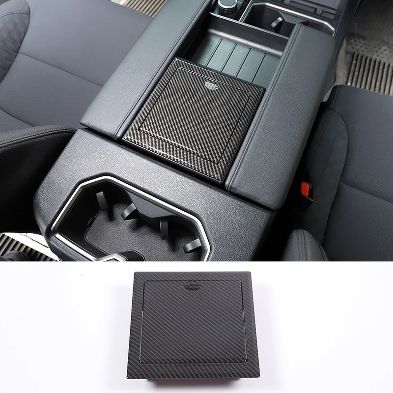 

For 2022-2023 Toyota Tundra ABS carbon fiber car central control armrest box privacy storage box car modification accessories