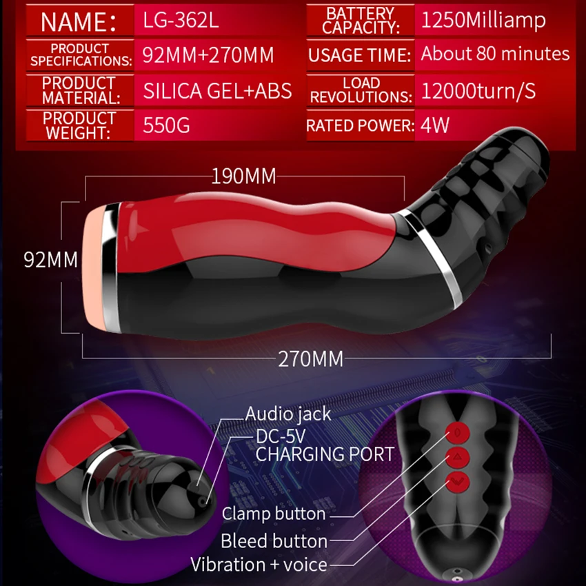 Masturbatore maschile automatico MLSice con tazza per gola profonda, clip per sesso orale, giocattoli per uomini_voghion.com