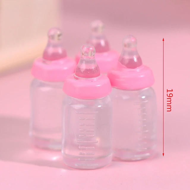 4PCS Mini Milch Flasche 1:12 Puppenhaus Miniatur Baby Milch