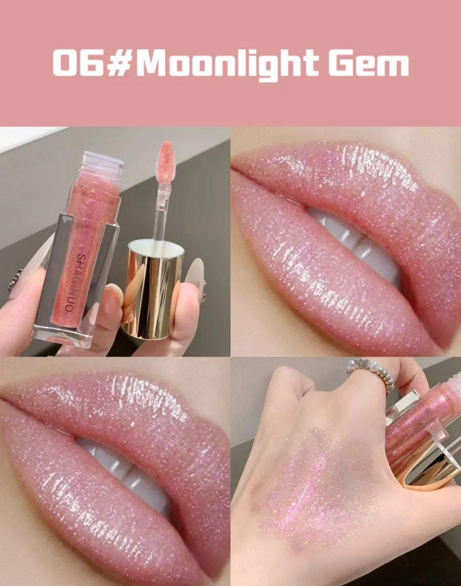 3d Diamant Pink Schimmer Lipgloss Mit Metallic Glanz Effekt_voghion.com