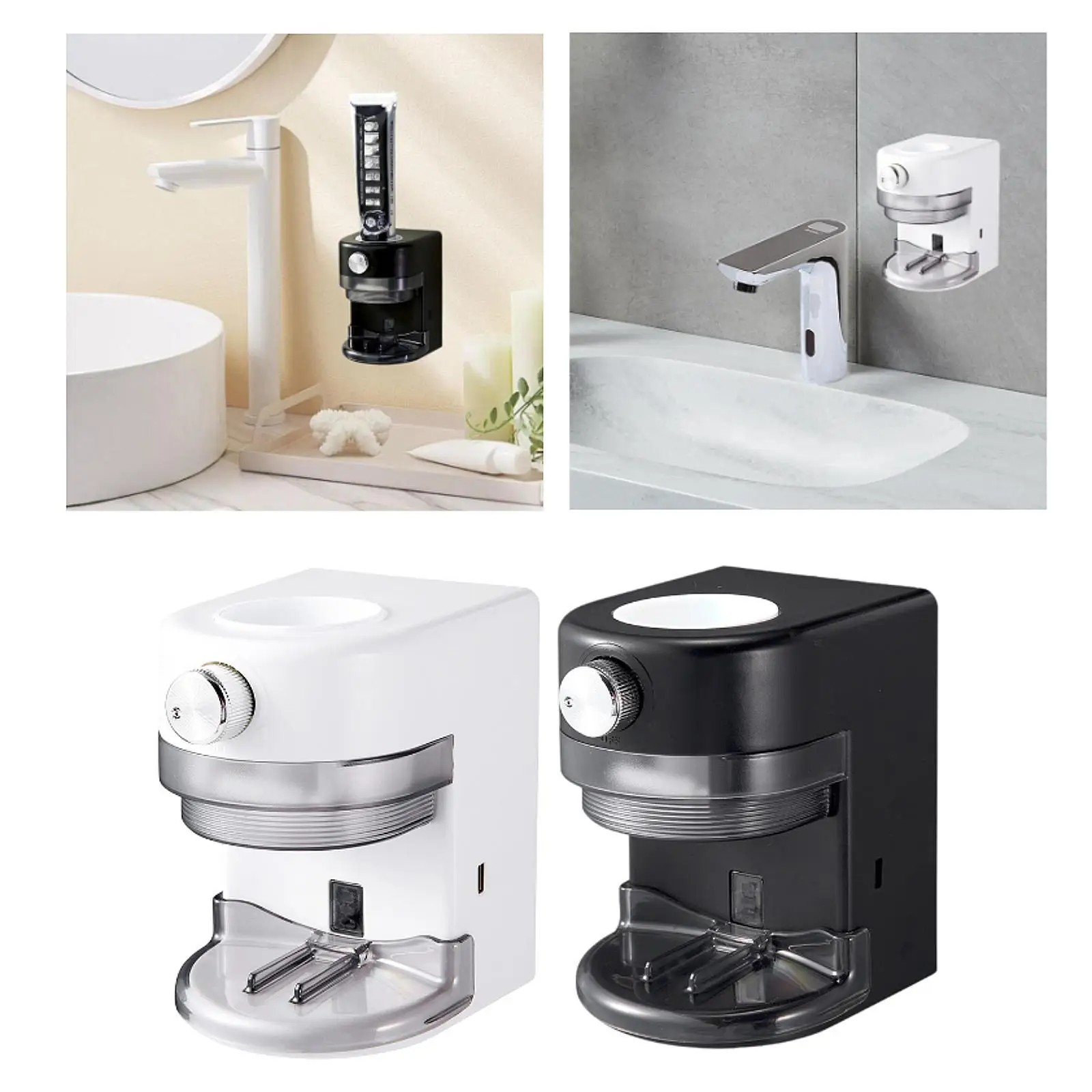 Electric Toothpaste Dispenser Storage Rack Toothpaste Gadget for Family 4