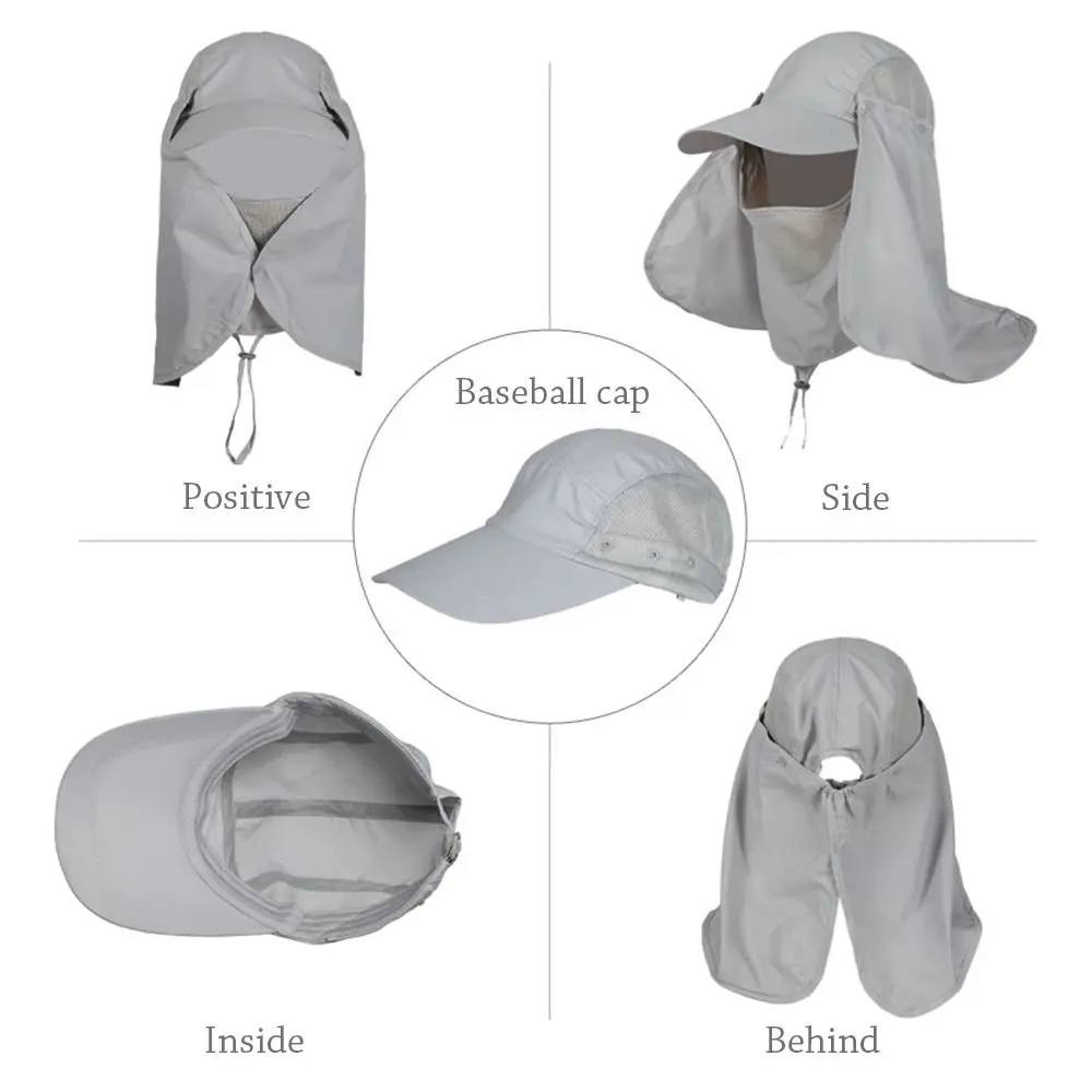 Summer Fishing Sun Hat Baseball Cap Outdoor Neck Face UV Sun Protection Sunshade Hat Adjustable Breathable Fisherman Cap