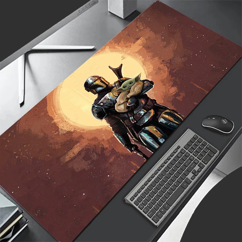 Marvel Anime The Mandalorian Large Mouse Pad PC Keyboard Office Rubber Soft Desktop Mat 900x400 Computer Gaming Durable Playmat