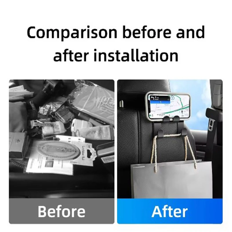 4Pcs Universal Auto Seat Headrest Hook Storage Hanger Car Vehicle Hooks Back Seat Organizer Holder Clip Car Interior Accessories