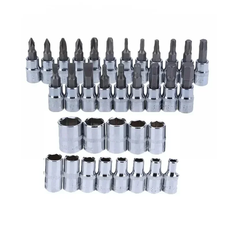 46 Piece/Set of Car Repair Tool Kit 1/4-Inch Socket Set Car Repair Tool Ratchet Torque Wrench Combo Auto Repairing Tool Set 3