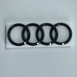 Sleek Black Car Emblem Trunk Badge Sticker with 4 - Ring Design (06 - 15 Front 285mm)