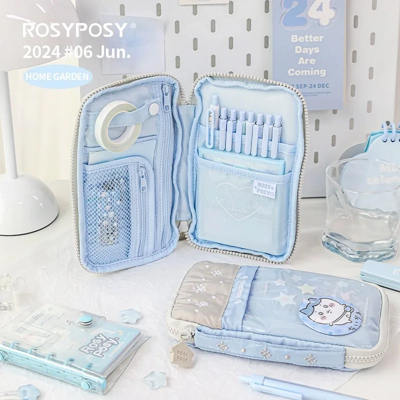 MINKYS Candy Color Big Capacity Pencil Case Pen Storage Bag Pencilcase Pencil Punch Storage Bag Kids Gift Stationery Supplies 3
