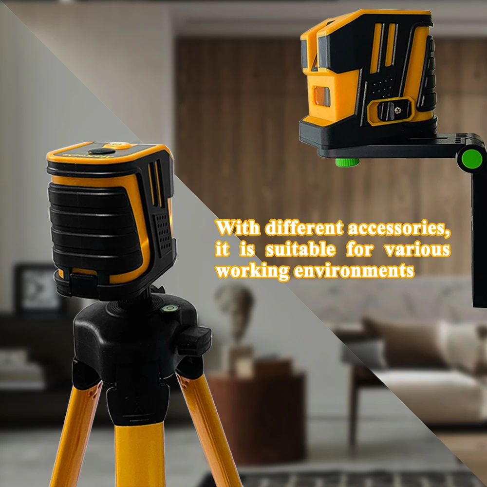 2 Lines Laser Level Self Levelling Horizontal and Vertical Cross Line Green Laser Beam Rechargeable with Li-ion Battery laser level