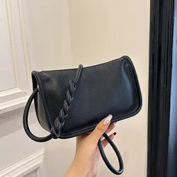 Elegant Genuine Leather Crossbody Bag for Women - High Capacity Shoulder Handbag and Purse (Black)