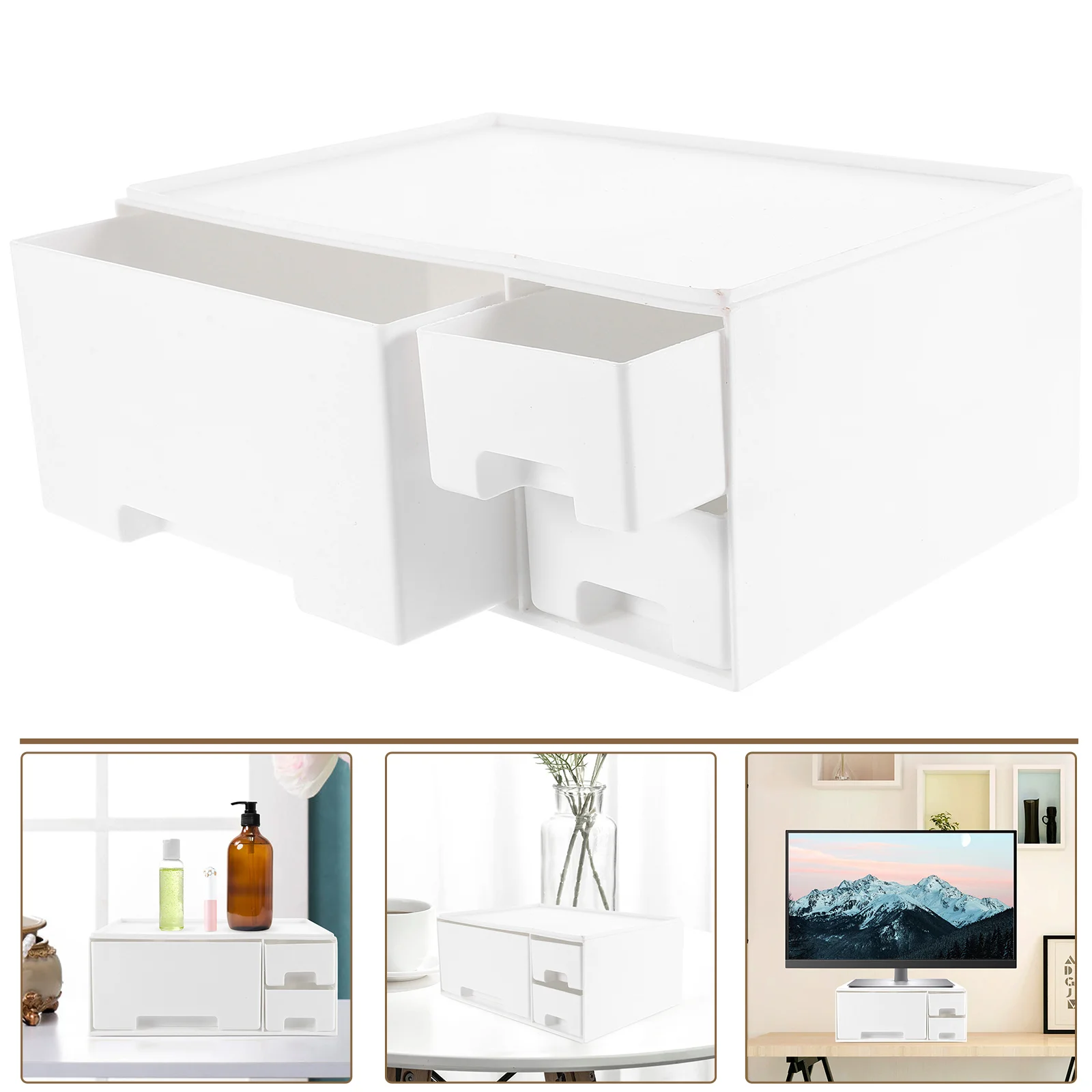 

Household Monitor Elevated Stand Computer Increased Shelf Monitor Rack White Laptop Heightened Household Storage Rack New