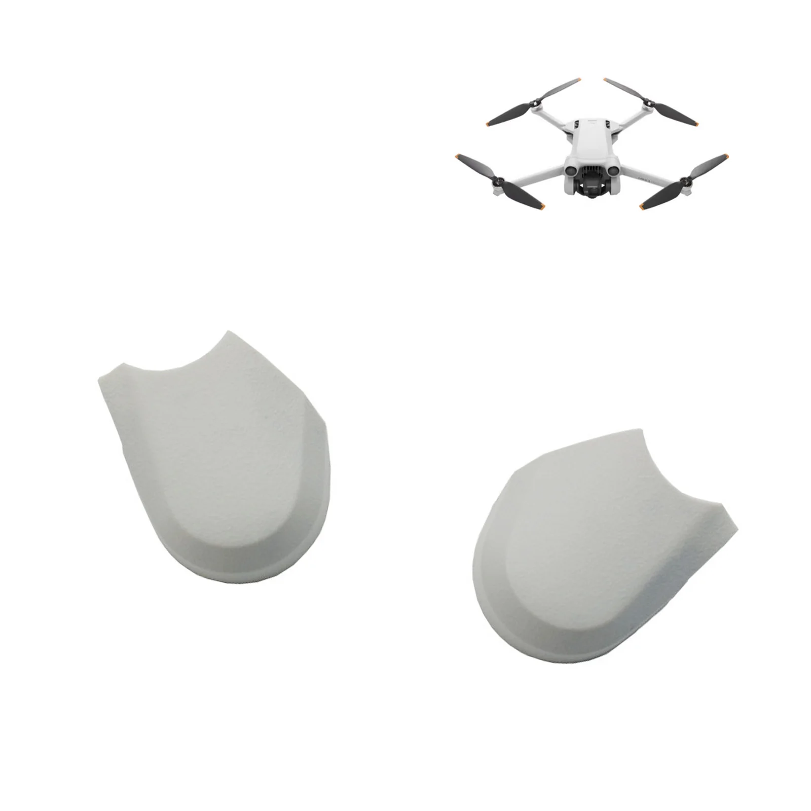 Vue rapprochée du cache latéral avant pour caméra DJI Mini 3 Pro, gris clair et vert clair, offrant protection et style.