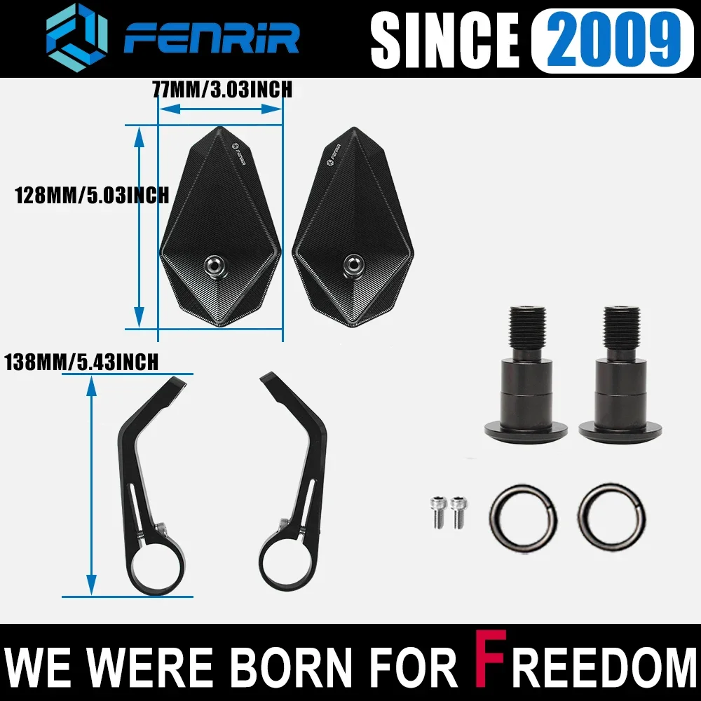 Motorcycle Bar End Mirror Handlebar for Yamaha MT07 MT09(13-) MT10 MT125 MT01 XSR700 XSR900(16-) XJ6 FZ6 FZ07 FZ09 FZ10