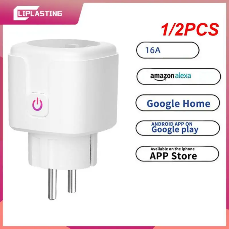 

1/2PCS Smart WiFi Plug Adaptor 16A Remote Voice Control Power Monitor Socket Outlet Timing Function work with Alexa Home