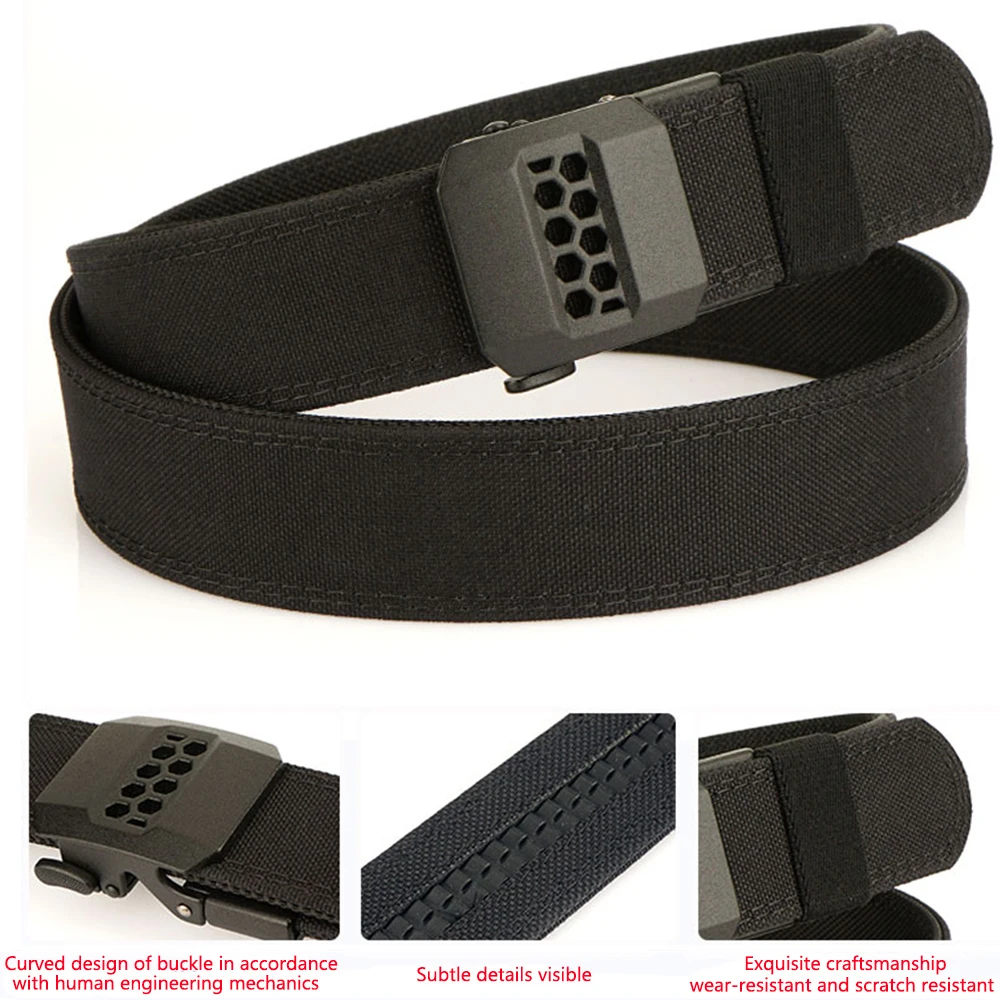 Tushi neuer 140cm militärischer Waffen gürtel für Männer Robustes Nylon Metall Automatische Schnalle Pflicht taktischer Gürtel Outdoor-Gürtel ipsc Zubehör – Detail 12