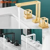 BAKALA Crystal Handles Basin Sink Faucet Hot Cold Mixer Deck Mounted Mixer Crane Bathroom Tub Faucet Three Holes 1