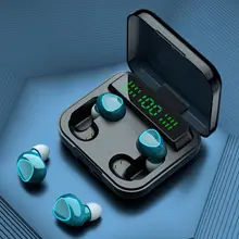  2021 New TWS Bluetooth Earphones 9D Stereo Wireless Headphone LED Display Touch Control Earbuds Headsets With Mic Charging Box 