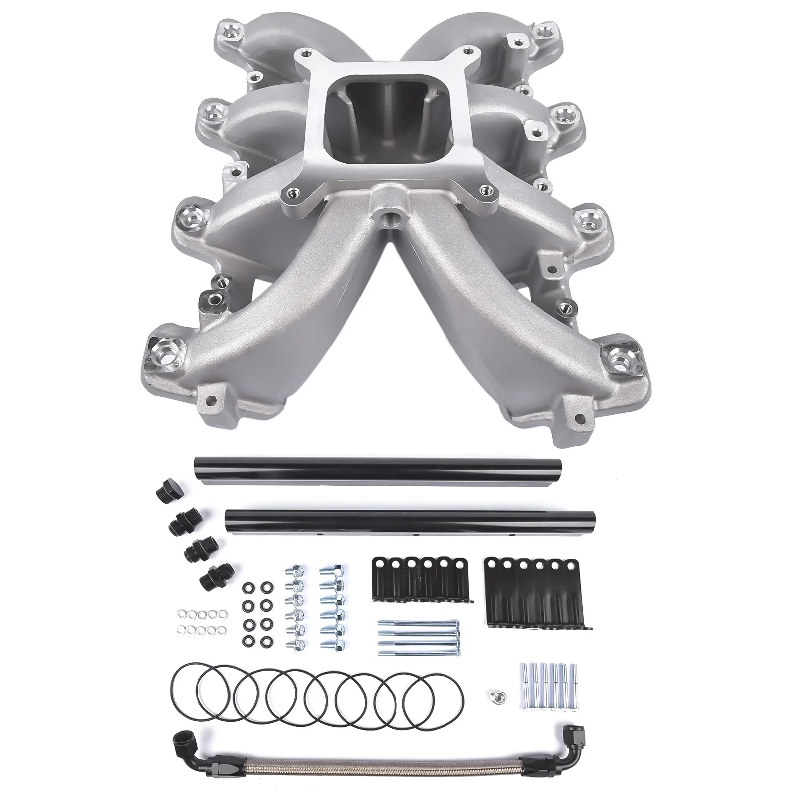Single-Plane EFI Intake Manifold with Fuel Rails – 4150 Square Bore for GM LS1 LS2 LS6 Gen III/IV LS Engines 3