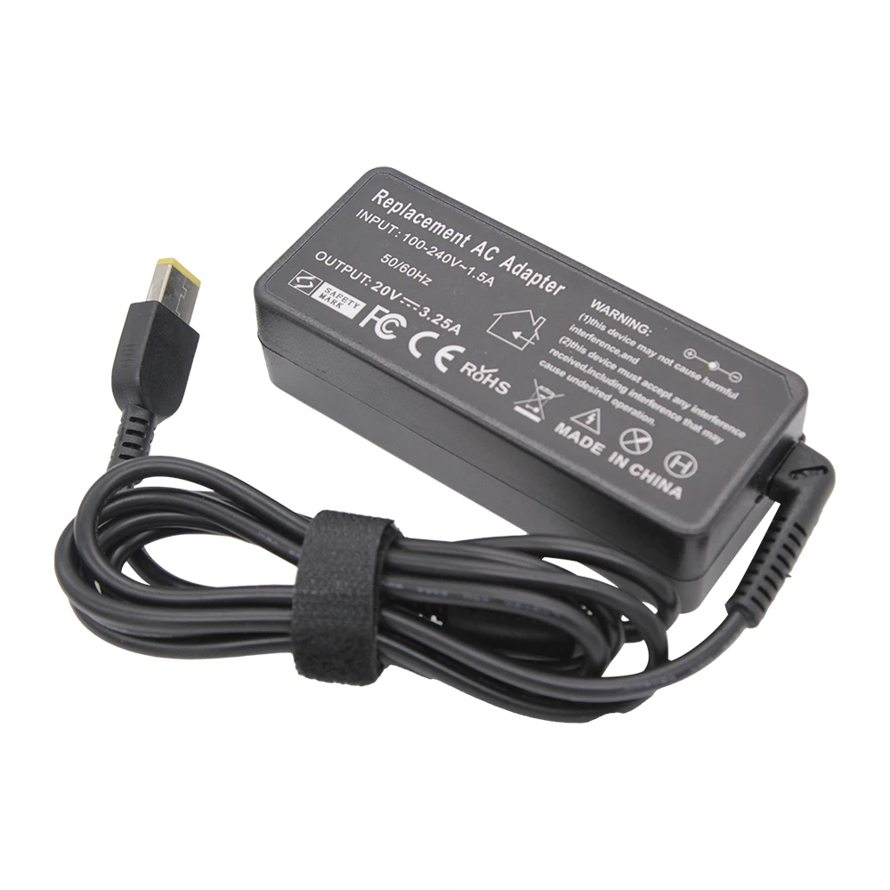Carregador Portátil para Lenovo Thinkpad X301s X230s G500 G405 x1 Carbono E431 E531 T440s 20v 3.25a 65w ca Adaptador de Energia - Imagem 2