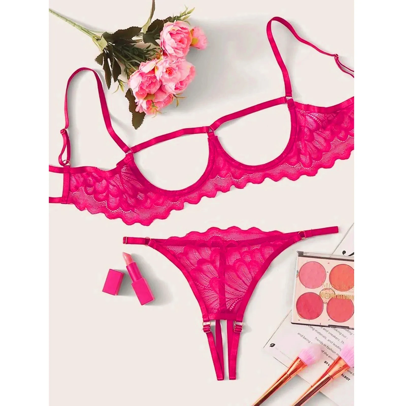Women Lingerie Erotic Lace Lingerie Women Sexy Hollow Underwear Open Bra Crotch Sexy Lingerie Teddy G-String Thong