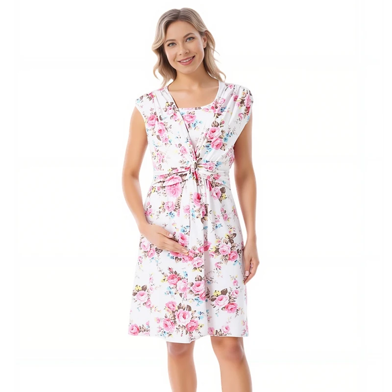 Breastfeeding Dress for Postpartum Women Sleeveless Maternity Clothes Beach Knee-Length Pregnant Women Dress Wear Summer 12 S11062069ec2845c69847a92a82cf3415n
