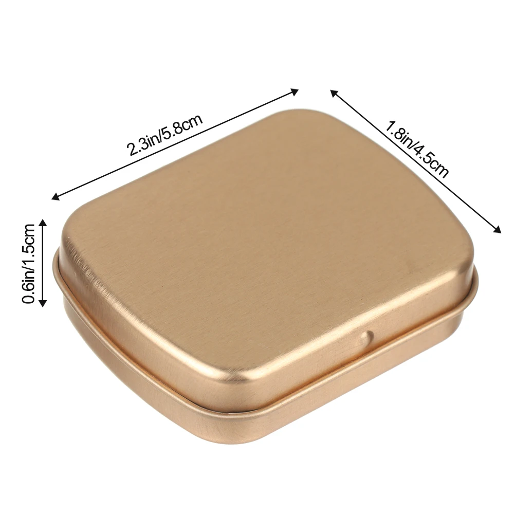 Mini Metal Hinged Tin Box Portable Empty Tins Small Storage Container Container Kit Jewelry Collect Home Organizer 60x45x15mm