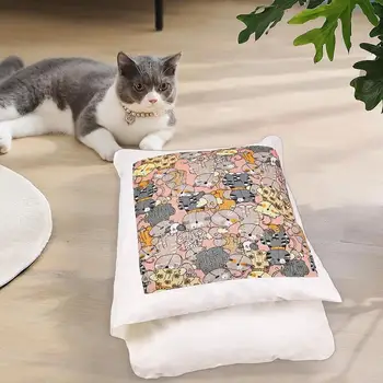 Cat Sleeping Bag Snuggle Sack Blanket Cat Bed Cave Soft Washable Cat Beds Pet Mat Warming Pad Sack Pet Winter Supplies 4