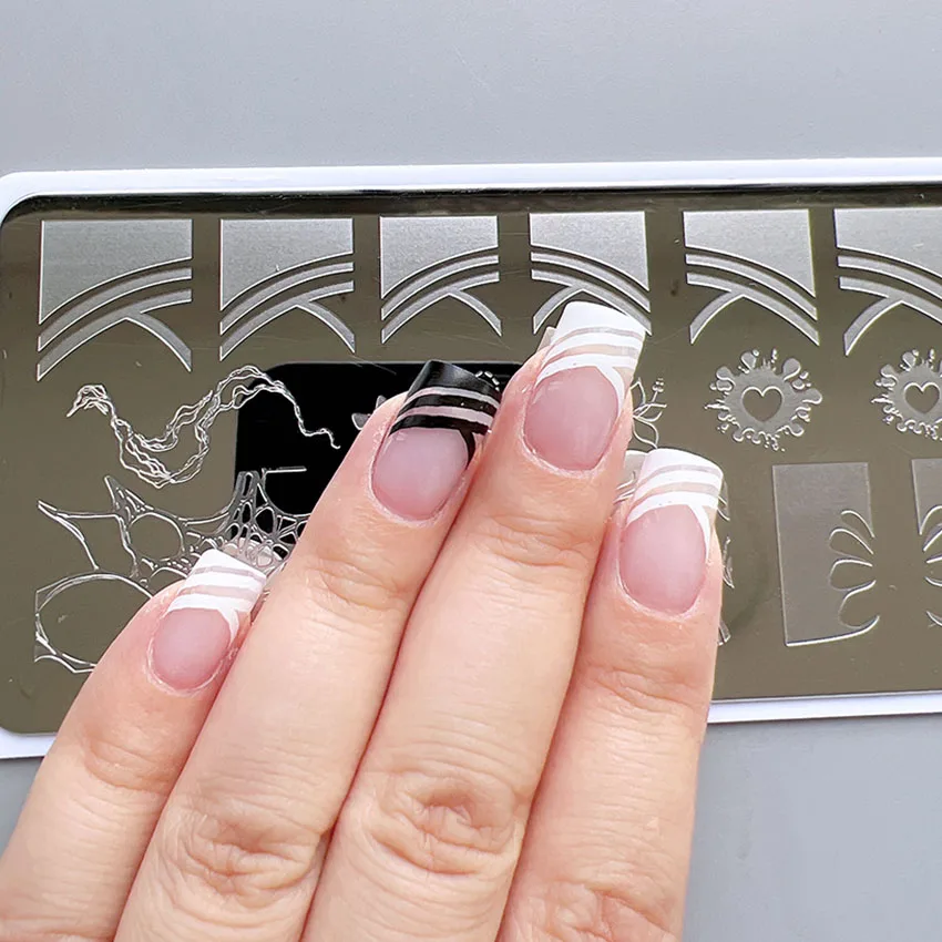 XMQ 네일 스탬프 스틸 네일 아트 스탬핑 플레이트, 하트 템플릿, 이미지 플레이트, 그래피티, Nais 인쇄 도구네일 몰드, 6*12cm