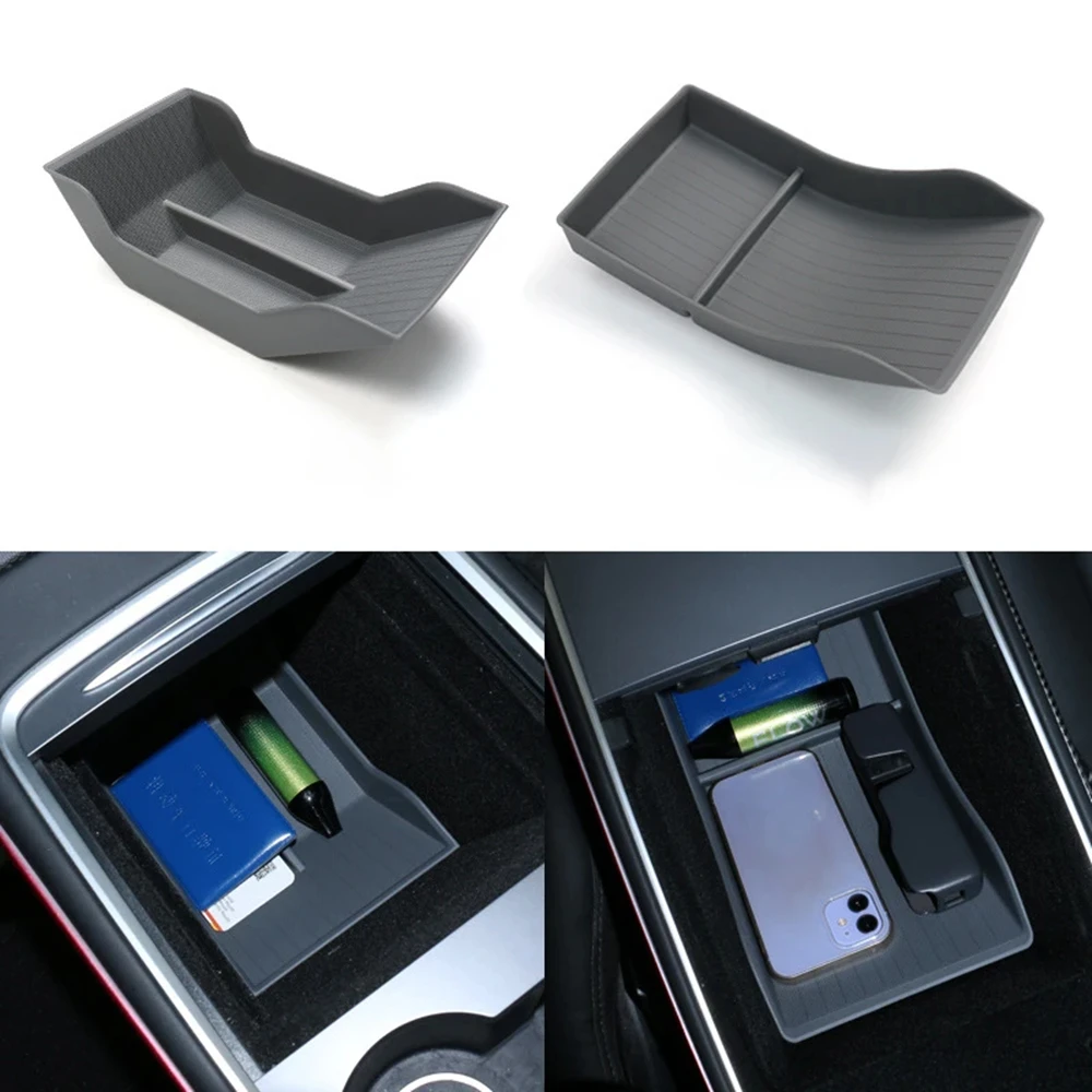 

​For Tesla Model Y 3 2021 2022 2023 Center Console Storage Box Central Armrest Organizer Tray Interior Accessories Organizer