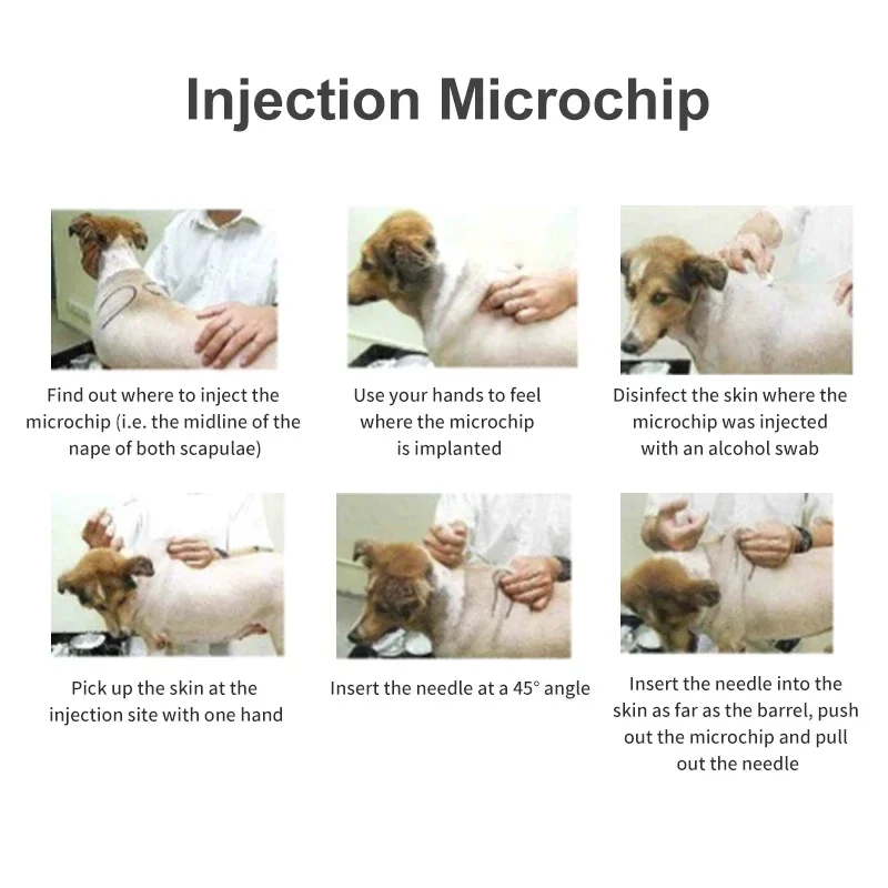 Pet Microchip Syringe 100pcs/Pack Pet EM4305 Microchip 134.2KHz FDX-B Animal ID Chip Animal Microchip Syringe International Standard