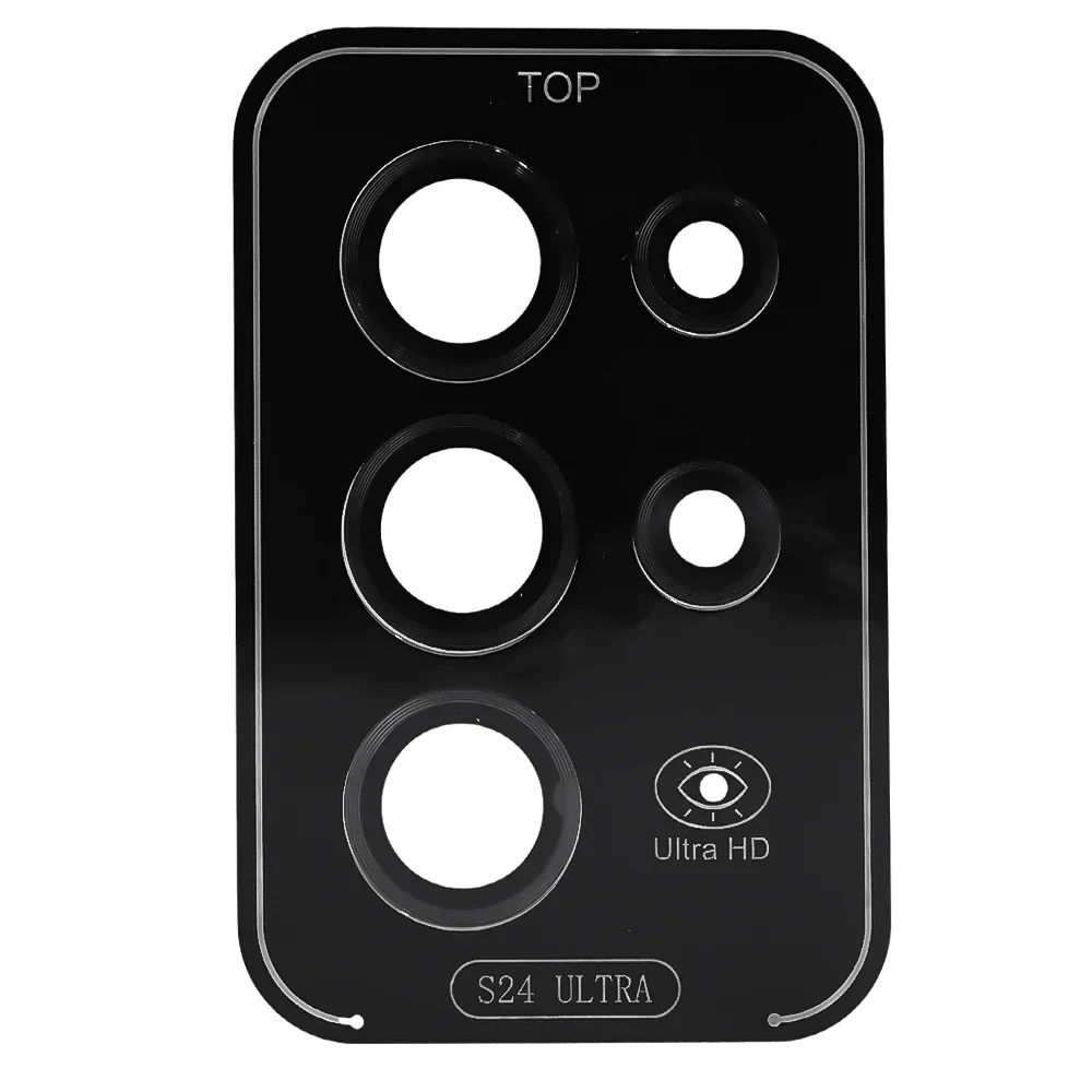 HD Clear 9H Tempered Glass Camera Lens Protector with Metal Ring Cover Films