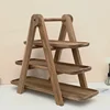 Multi-layer Wood Display Rack for Dinner Plates and Snacks Decorative Trays, Kitchen Storage & Organization,Fruit Dish Plate 3