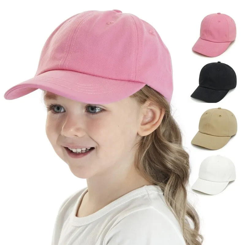 2023NewChildrenSportVisorsHatsSolidColorAdjustableBaseballCap