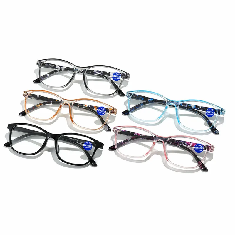 Seemfly-Lunettes carrées imprimées pour femmes et hommes, lunettes de lecture, loupe, dioptrie presbyte, + 1.0, + 1.5, + 2-, + 4.0, mode